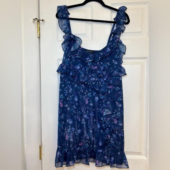 French Connection Aden Bai Frill Mini Dress Size 12 - Picture 3 of 12